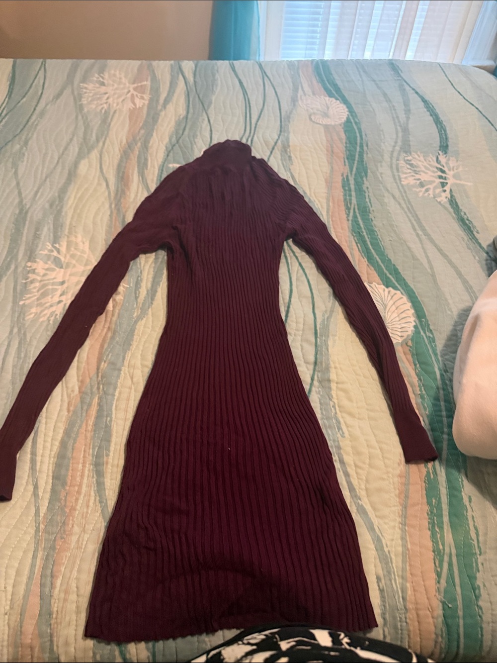Rue21 Long-Sleeve Ribbed Bodycon Dress in Plum